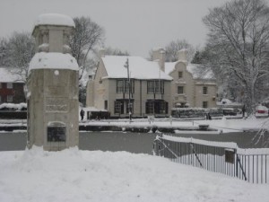 Not so long agao...Snow by Carshalton's First World War Memorial...